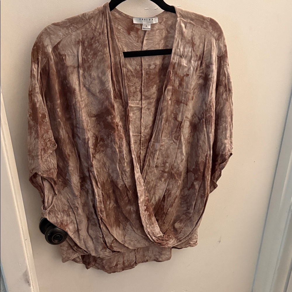 FAVLUX Earthy Tie-Dye Drape Blouse